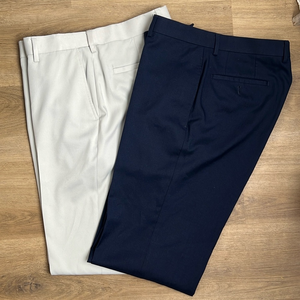 Flat Front Mens Slacks Pants Set of Two Saddlebred, Lauren Ralph Lauren 34x32